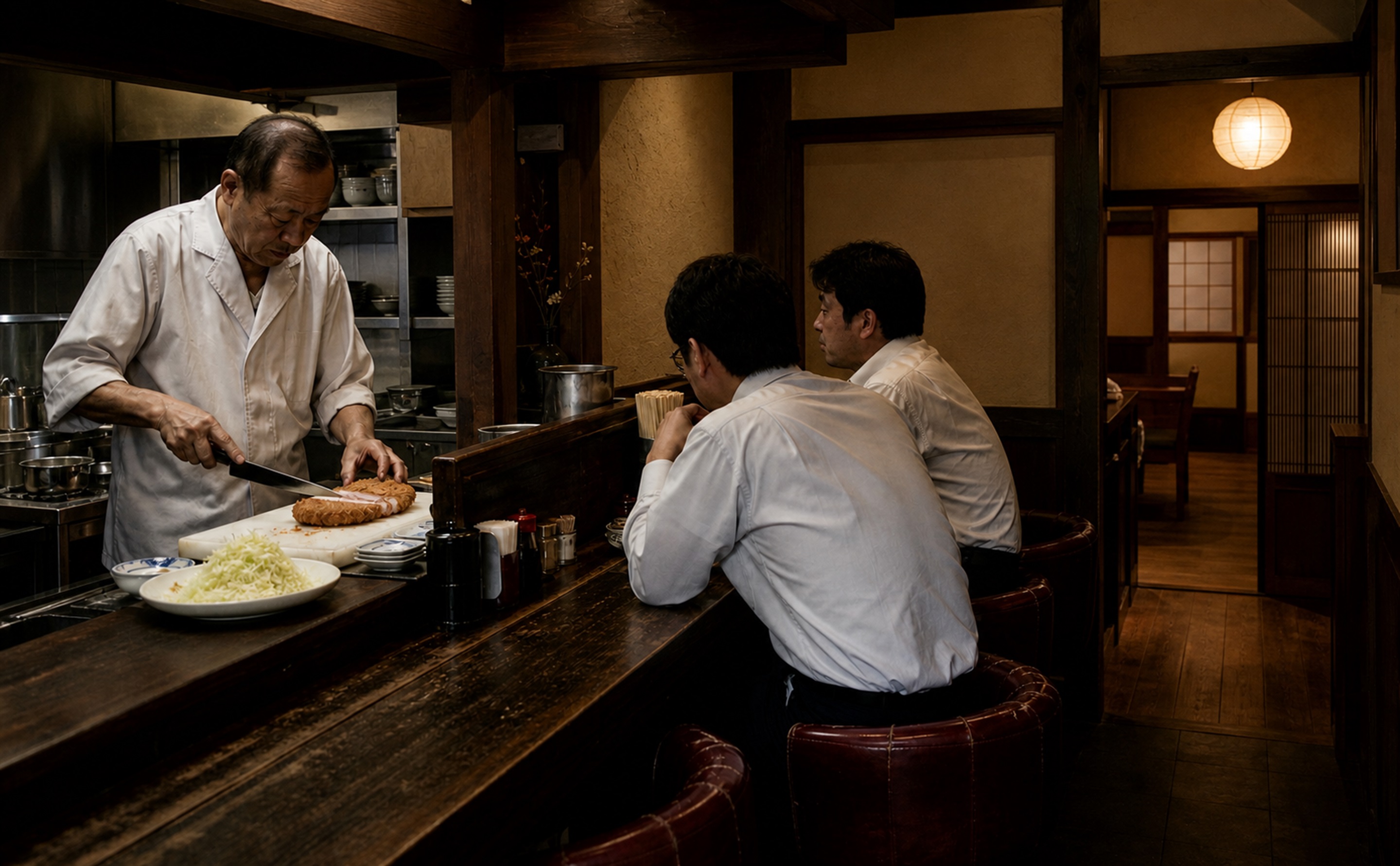 KOSA EBISUの店舗とロースかつ定食
